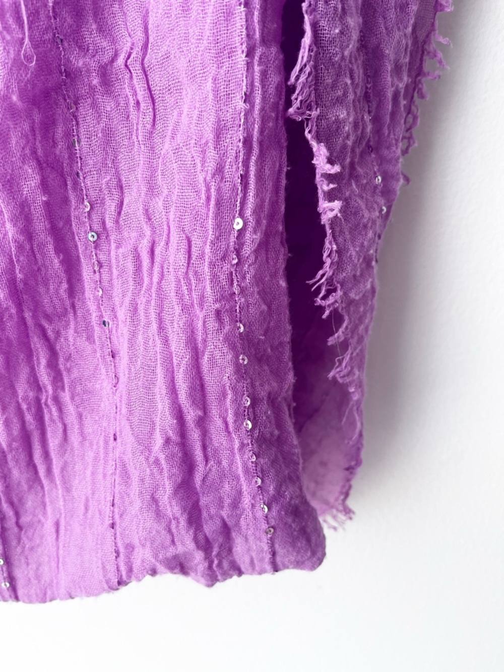 Lightweight Lavender-Colored Wrap and Infinity Scarf with Subtle Sequin Details - Picture 3 of 10